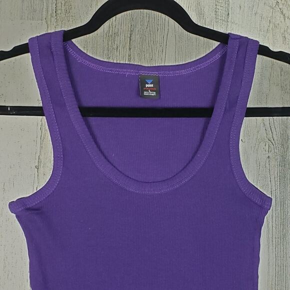 NWOT Point Sportswear Purple Ribbed Tank Top Women's Size Medium - Picture 5 of 8
